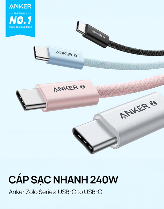 Cáp Sạc Nhanh Anker Zolo PD 240W Type-C to Type-C