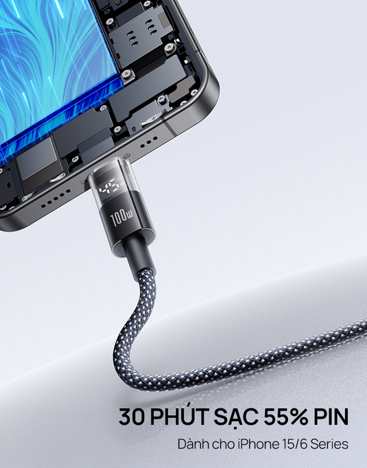 Cáp Sạc Nhanh Baseus Display 2 Series PD 100W Type-C to Type-C