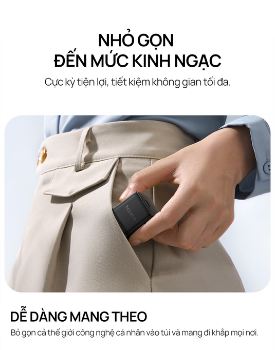 Củ Sạc Nhanh Baseus Palm USB-C 20W cho iPhone 16-11 Series