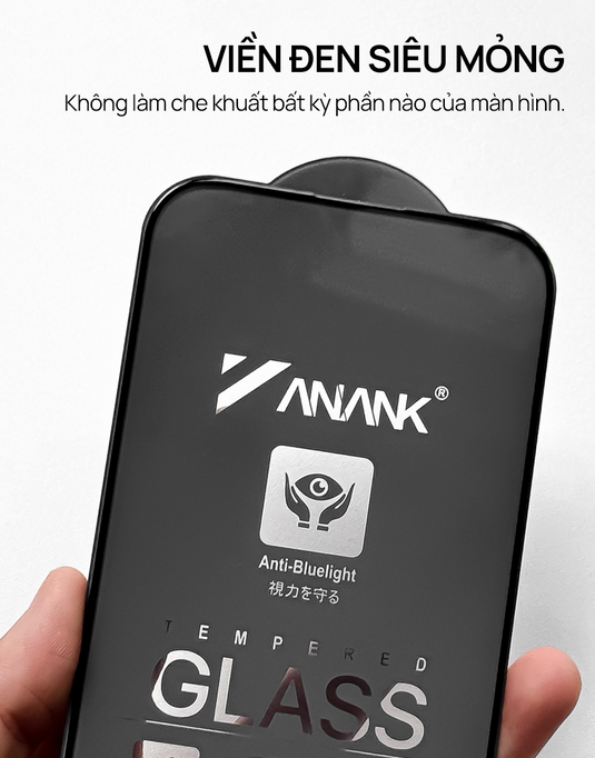 Kính Cường Lực ANANK 2.5D Chống Ánh Sáng Xanh iPhone 12-16 Series