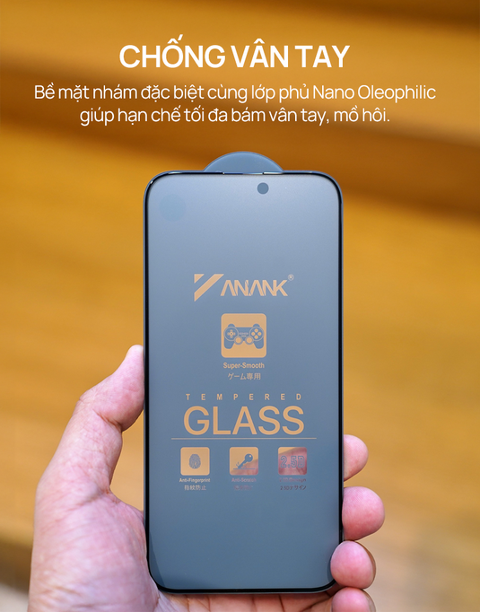 Kính Cường Lực ANANK 2.5D Chống Chống Vân Tay iPhone 12-16 Series