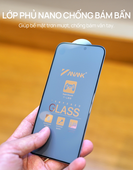 Kính Cường Lực ANANK 2.5D Chống Chống Vân Tay iPhone 12-16 Series