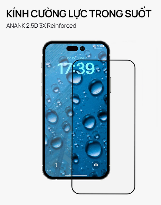 Kính Cường Lực Anank 2.5D Trong Suốt iPhone 11-16 Series