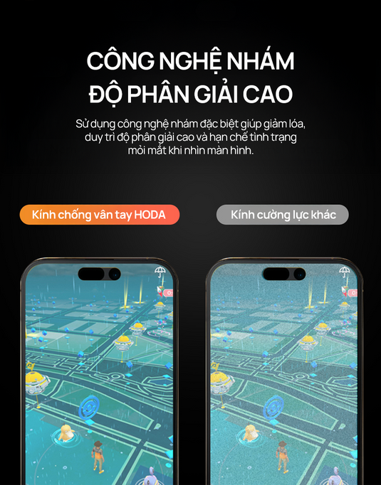 Kính Cường Lực hoda Matte Gaming Chống Vân Tay iPhone 15/16 Series