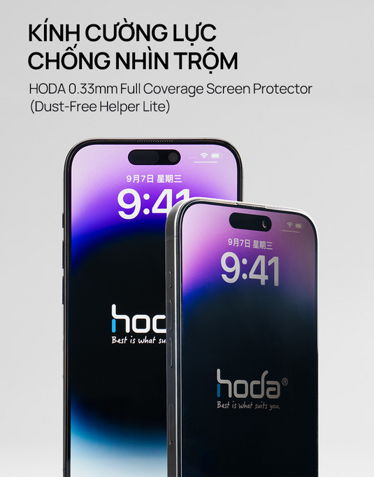 Kính Cường Lực HODA Chống Nhìn Trộm 26° iPhone 15/16 Series