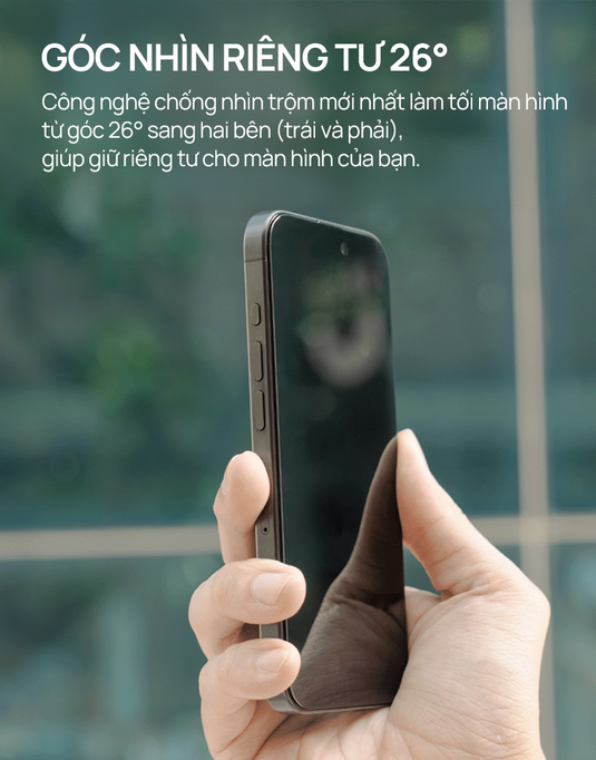 Kính Cường Lực HODA Chống Nhìn Trộm 26° iPhone 15/16 Series