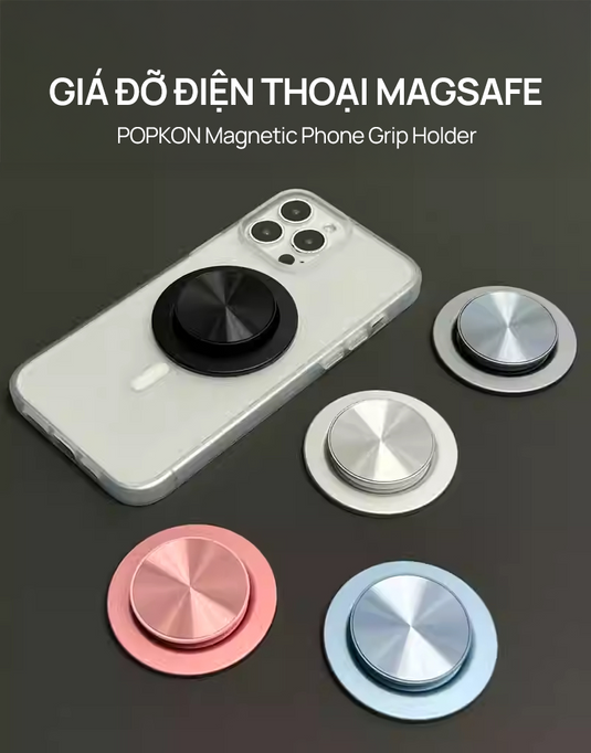 Giá Đỡ Điện Thoại PopGrips Metal MagSafe Popkon - iPhone/Android