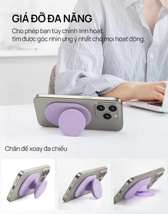 Giá Đỡ Điện Thoại PopGrips Pro MagSafe Popkon - iPhone/Android