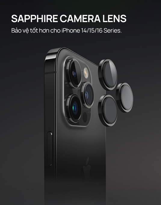 Kính Cường Lực Camera Sapphire URR iPhone 14/15/16 - Bảo Vệ Toàn Diện