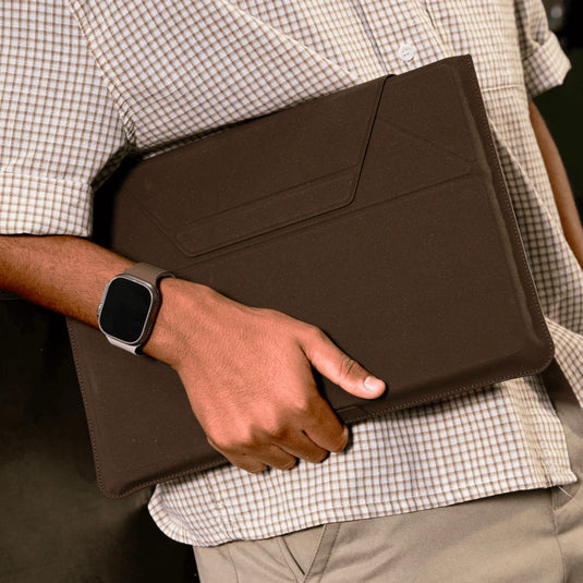 Carry Sleeve Crafted from MOVAS™-E Coffee Bio-Leather (14”)