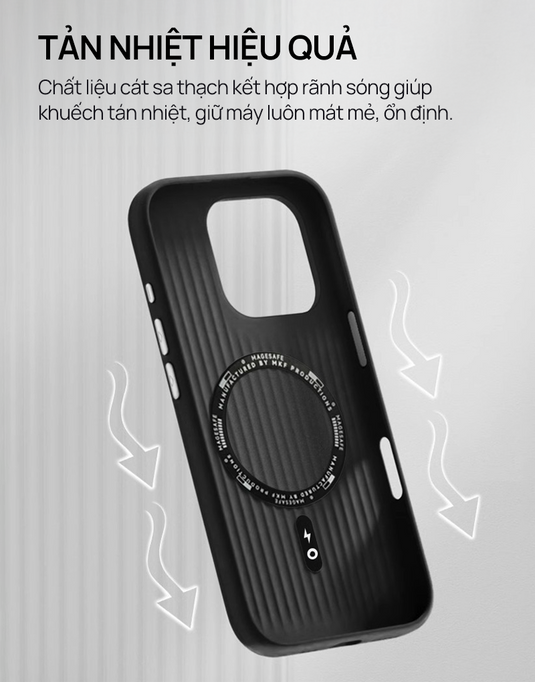 Ốp Lưng Popkon SandStone iPhone 14/15/16 Series - Nhám, Tản Nhiệt, MagSafe