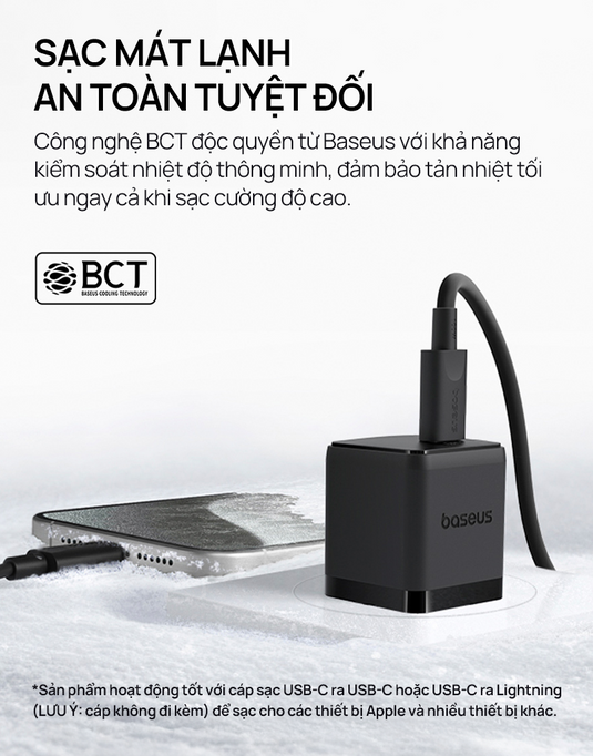 Củ Sạc Nhanh Baseus Palm USB-C 20W cho iPhone 16-11 Series
