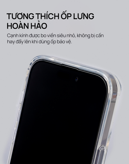 Kính Cường Lực HODA Trong Suốt iPhone 15/16 Series (Kèm Khung Dán)